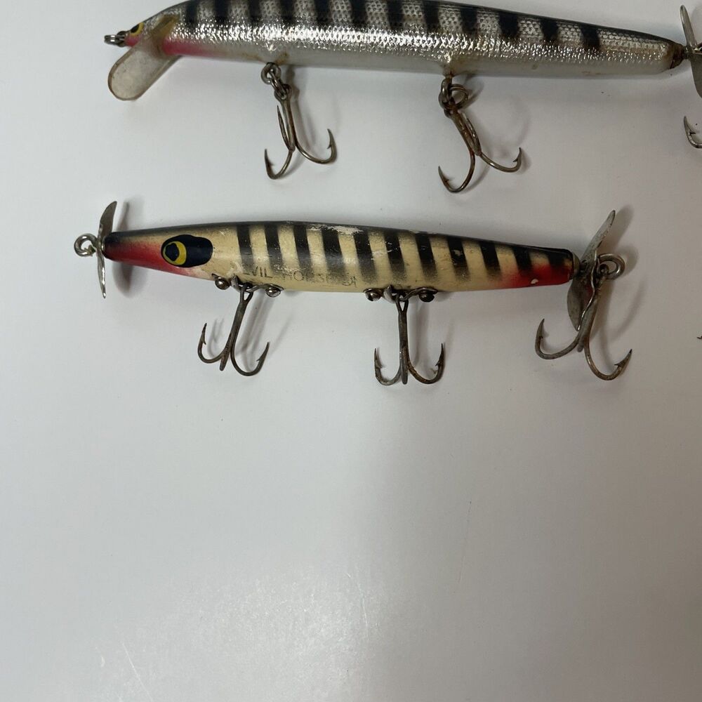 Vintage Lot Of 3 Fishing Lures 5” Minnow Spinners Smithwick - Picture 2 of 6